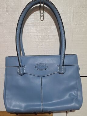 TOD'S Light Blue Leather Shoulder Bag
